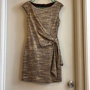 Gold and brown knit dress